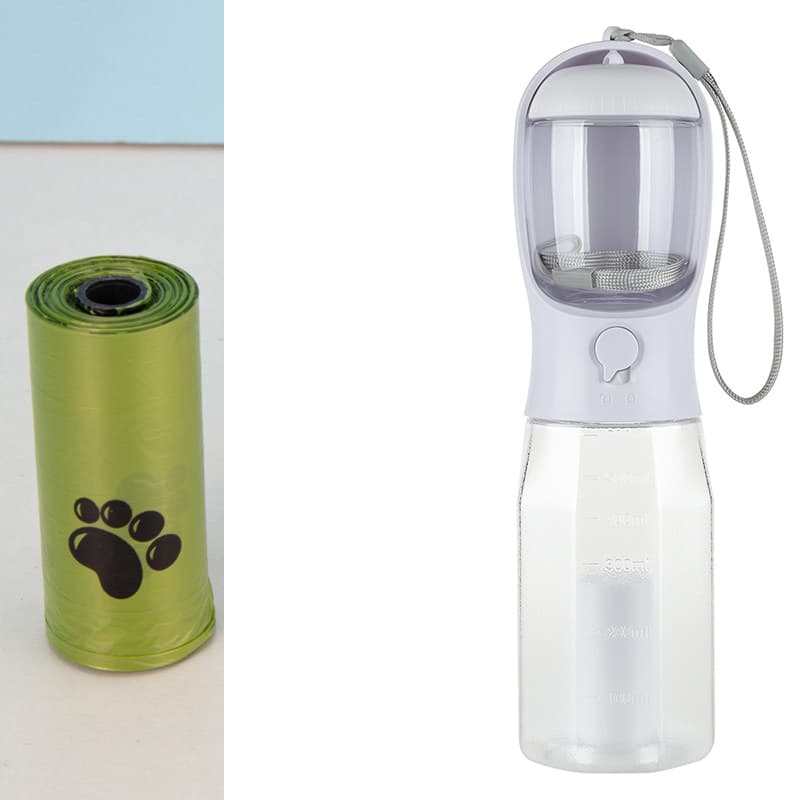 Portable Cat Dog Water Bottle Food Feeder Drinker Poop Dispenser 3 In 1 Leak-proof Multifunctional Dog Water Bottle Pet Products 2